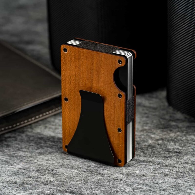 KT005 - Puidust kaarditasku - Copper Brown - ilma püsti kaartidega v1