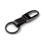Elegantne PU-nahast võtmehoidja VH006 Gunmetal / Black valgel taustal