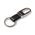 Elegantne PU-nahast võtmehoidja VH006 Silver / Black valgel taustal