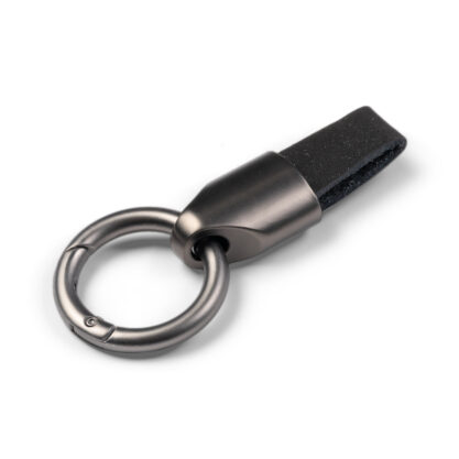 Minimalistlik PU-nahast võtmehoidja VH009 Black valgel taustal