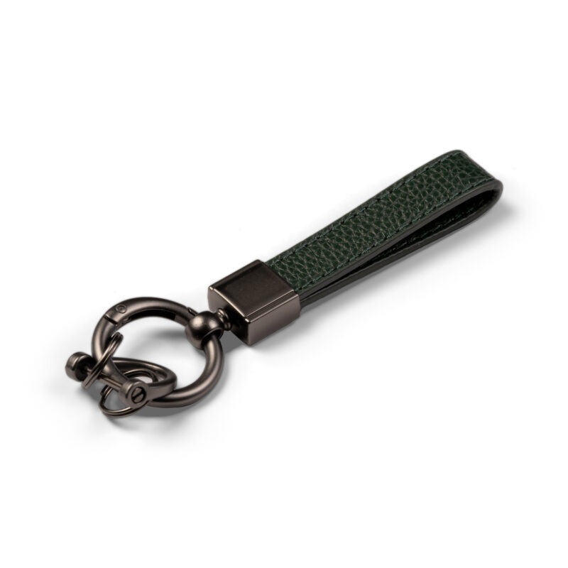 Praktiline PU-nahast võtmehoidja VH007 Moss Green valgel taustal